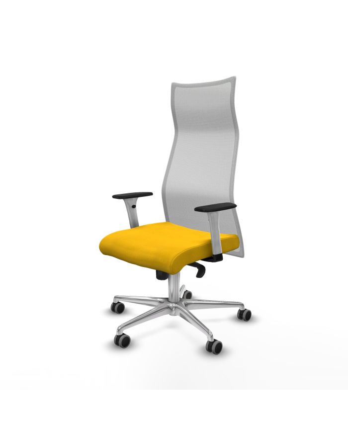 Silla Ergonómica Albacete sincro blanca bali brazos blancos base aluminio