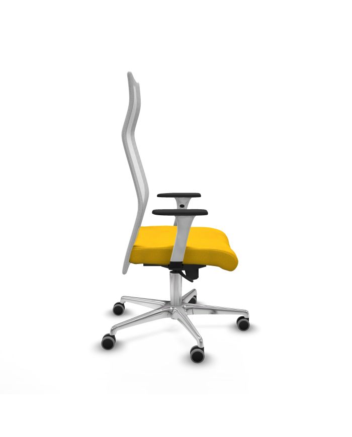 Silla Ergonómica Albacete sincro blanca bali brazos blancos base aluminio