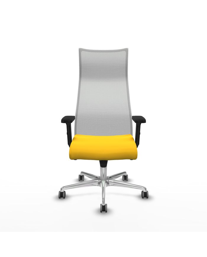 Silla Ergonómica Albacete sincro blanca brazos 2D base aluminio