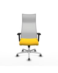 Silla Ergonómica Albacete sincro blanca brazos 2D base aluminio