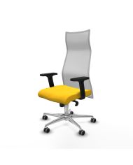 Silla Ergonómica Albacete sincro blanca brazos 2D base aluminio