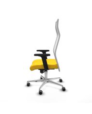 Silla Ergonómica Albacete sincro blanca brazos 2D base aluminio