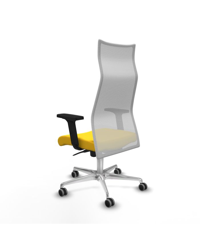 Silla Ergonómica Albacete sincro blanca brazos 2D base aluminio