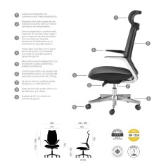 Silla ergonómica TOKIO de Euromof, uso recomendado 8 horas