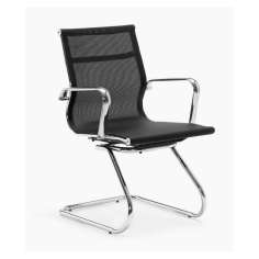 Silla confidente de oficina BERLIN de Euromof, en acabado malla negra