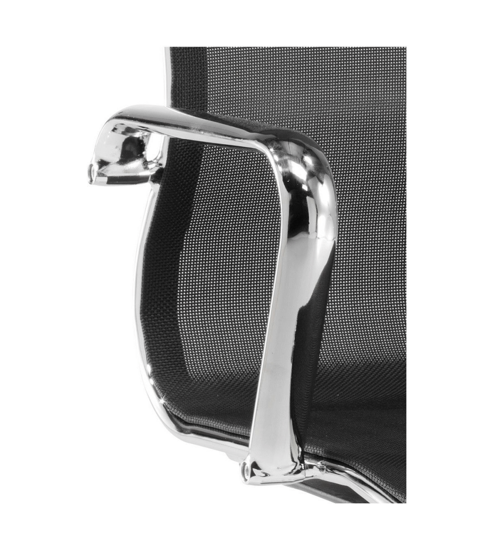 Silla confidente de oficina BERLIN de Euromof, en acabado malla negra-2 Silla confidente de oficina BERLIN de Euromof, en acabado malla negra-2