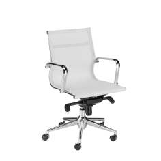 Silla de oficina BERLIN bajo de Euromof, en acabado malla blanca