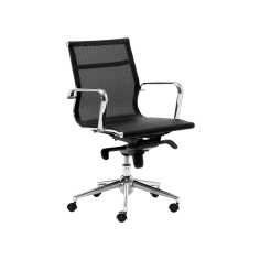 Silla de oficina BERLIN bajo de Euromof, en acabado malla negra