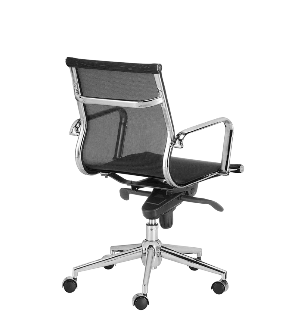Silla de oficina BERLIN bajo de Euromof, en acabado malla negra-2 Silla de oficina BERLIN bajo de Euromof, en acabado malla negra-2