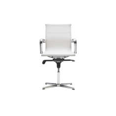 Silla de oficina BERLIN bajo de Euromof, base 4 radios en acabado malla blanca