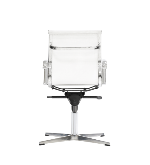 Silla de oficina BERLIN bajo de Euromof, base 4 radios en acabado malla blanca-0