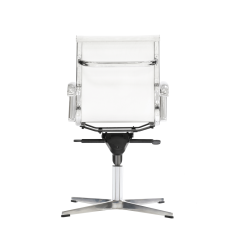 Silla de oficina BERLIN bajo de Euromof, base 4 radios en acabado malla blanca