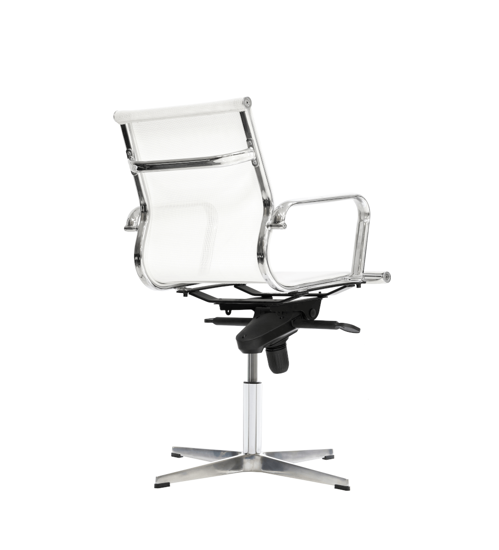 Silla de oficina BERLIN bajo de Euromof, base 4 radios en acabado malla blanca-1 Silla de oficina BERLIN bajo de Euromof, base 4 radios en acabado malla blanca-1
