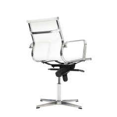 Silla de oficina BERLIN bajo de Euromof, base 4 radios en acabado malla blanca