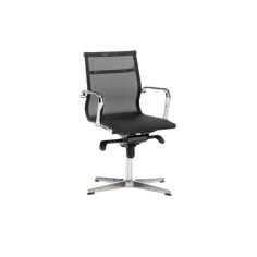 Silla de oficina BERLIN bajo de Euromof, base 4 radios en acabado malla negra