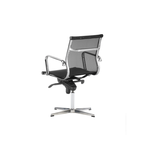 Silla de oficina BERLIN bajo de Euromof, base 4 radios en acabado malla negra-0
