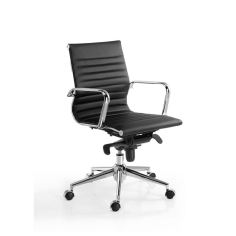 Silla de oficina LONDRES bajo de Euromof, en acabado ecopiel negro