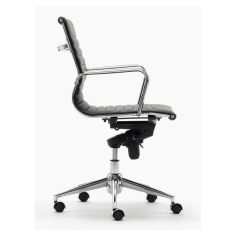 Silla de oficina LONDRES bajo de Euromof, en acabado ecopiel negro