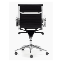 Silla de oficina LONDRES bajo de Euromof, en acabado ecopiel negro