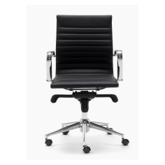 Silla de oficina LONDRES bajo de Euromof, en acabado ecopiel negro