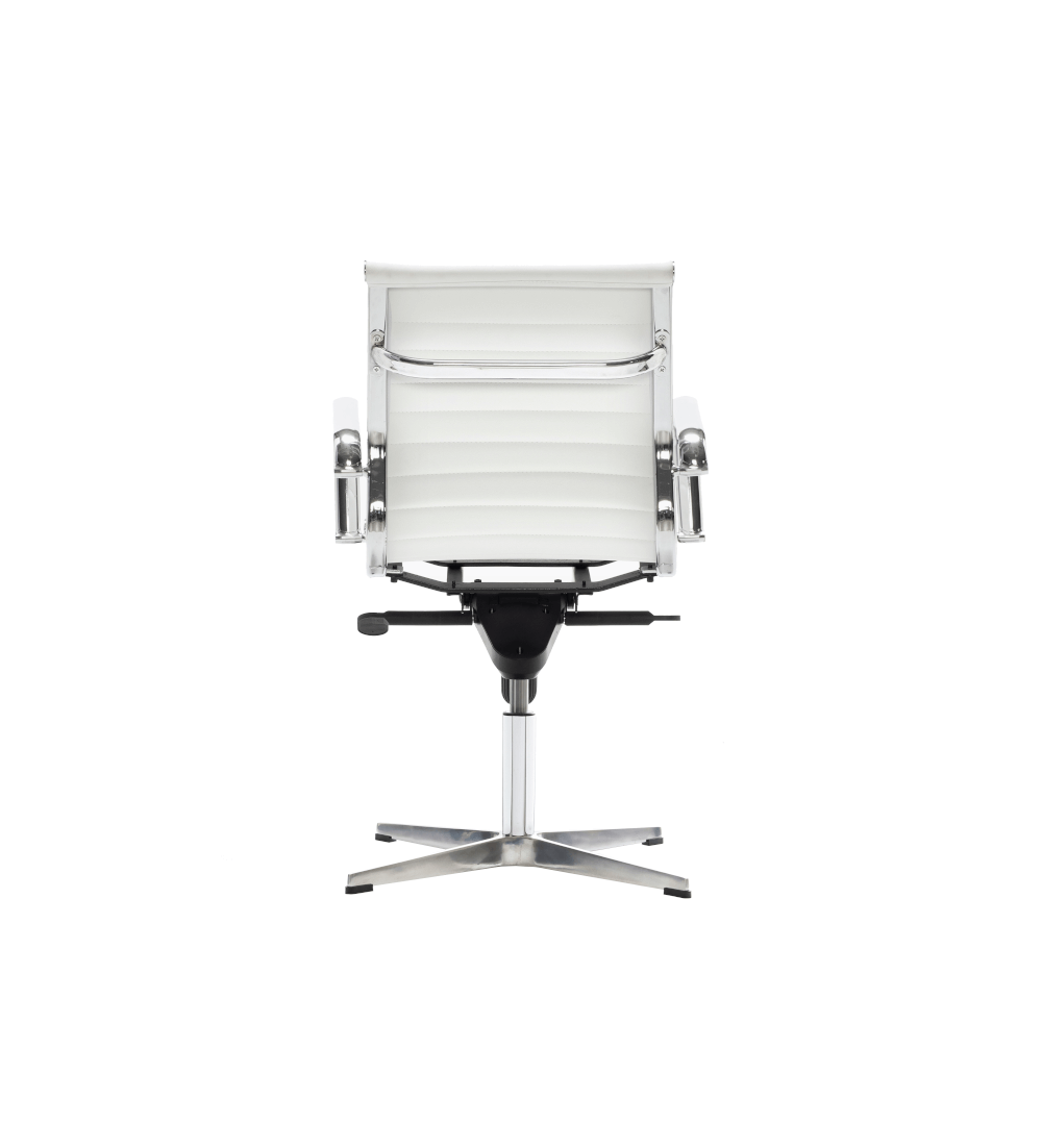 Silla de oficina LONDRES bajo de Euromof, base 4 radios en acabado ecopiel blanca-2 Silla de oficina LONDRES bajo de Euromof, base 4 radios en acabado ecopiel blanca-2