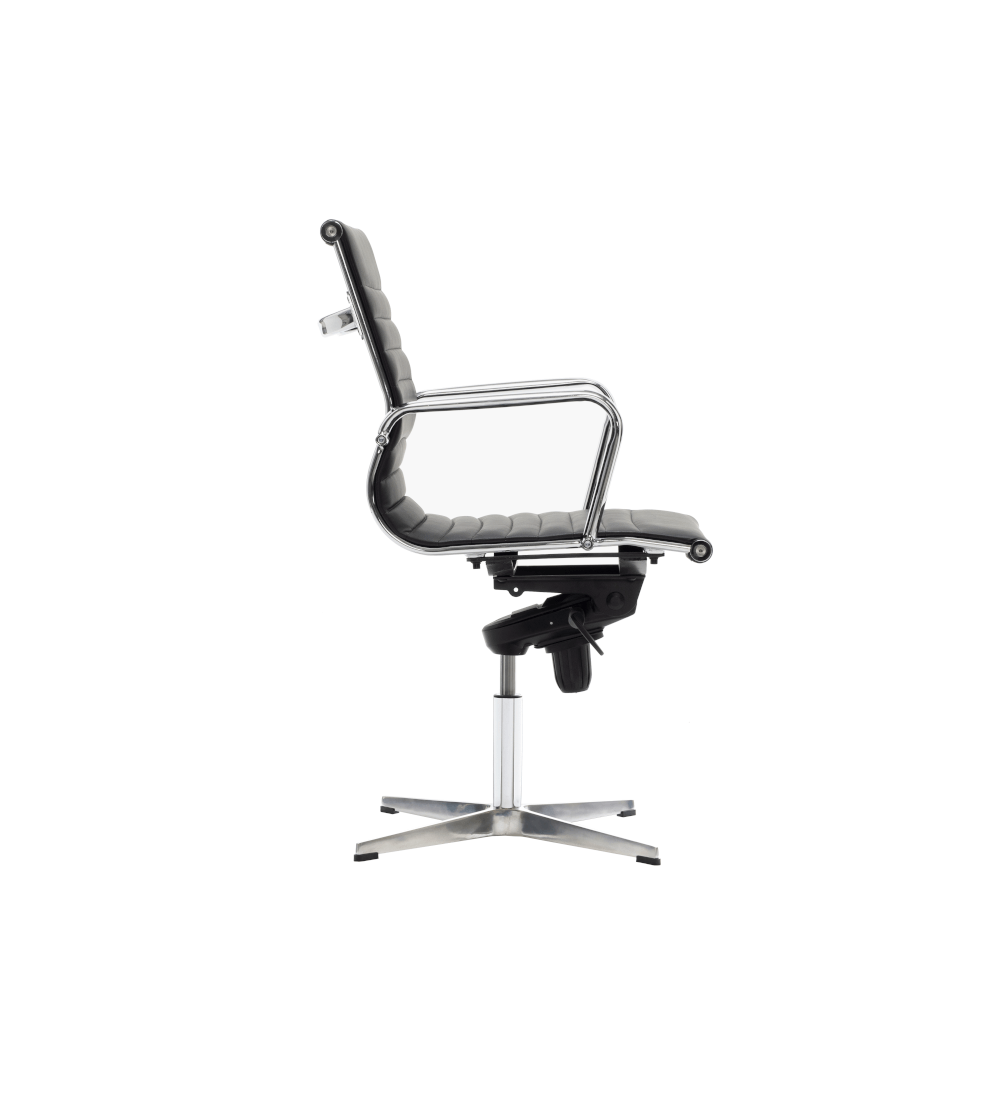 Silla de oficina LONDRES bajo de Euromof, base 4 radios en acabado ecopiel negra-3 Silla de oficina LONDRES bajo de Euromof, base 4 radios en acabado ecopiel negra-3