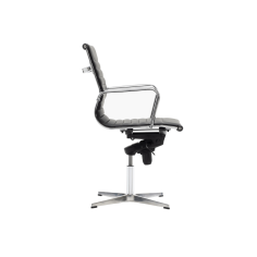 Silla de oficina LONDRES bajo de Euromof, base 4 radios en acabado ecopiel negra
