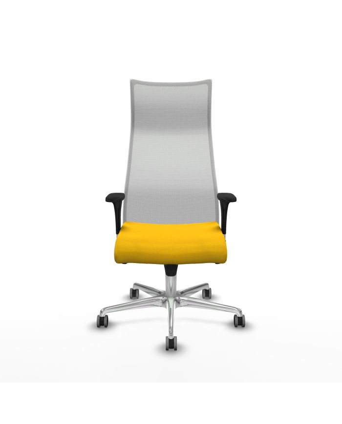 Silla Ergonómica Albacete sincro blanca bali brazos 1D base aluminio