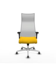 Silla Ergonómica Albacete sincro blanca bali brazos 1D base aluminio