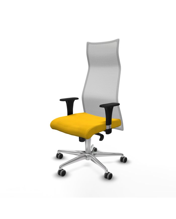 Silla Ergonómica Albacete sincro blanca bali brazos 1D base aluminio