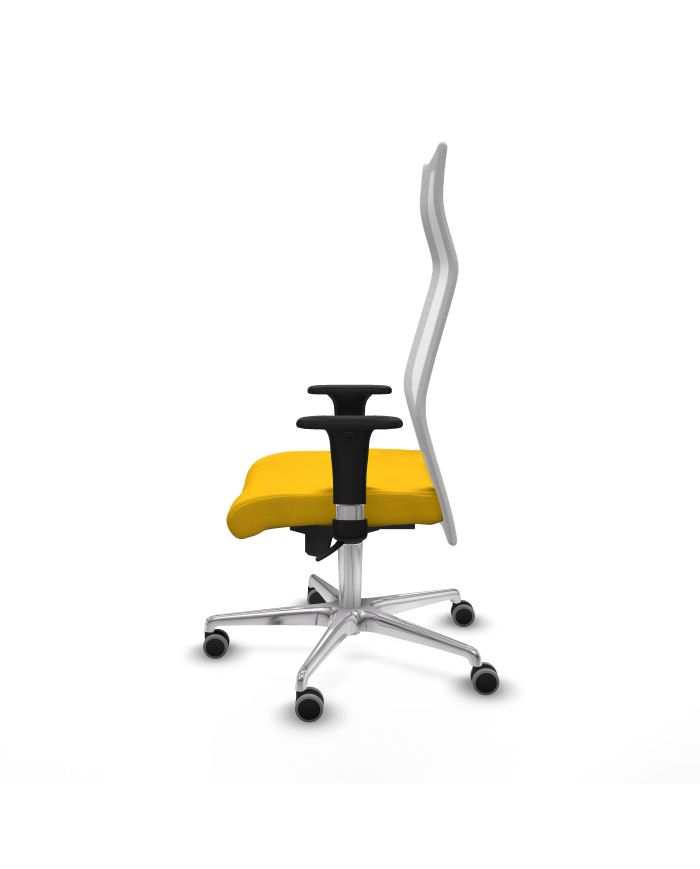 Silla Ergonómica Albacete sincro blanca bali brazos 1D base aluminio