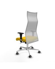 Silla Ergonómica Albacete sincro blanca bali brazos 1D base aluminio