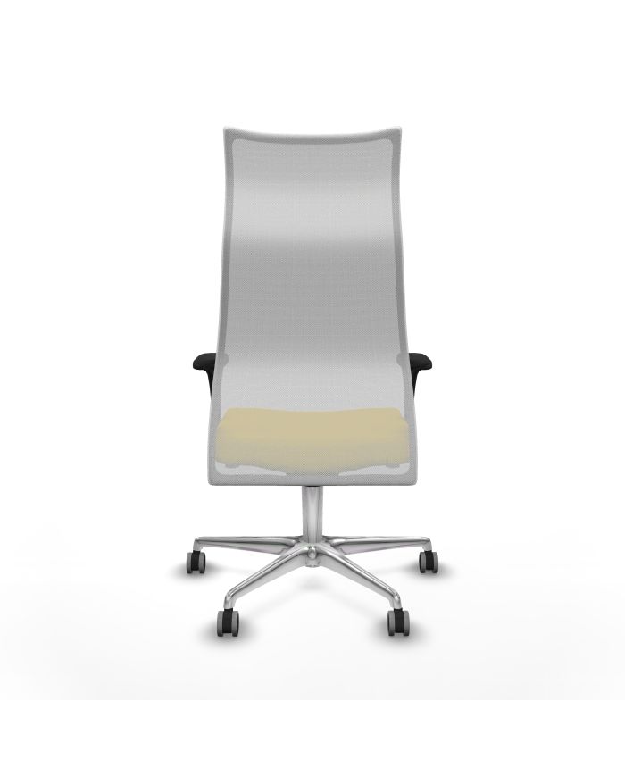 Silla Ergonómica Albacete sincro blanca bali brazos 1D base aluminio