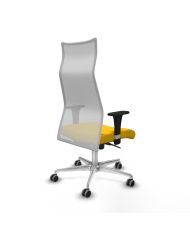 Silla Ergonómica Albacete sincro blanca bali brazos 1D base aluminio