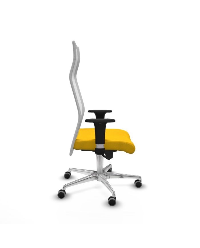 Silla Ergonómica Albacete sincro blanca bali brazos 1D base aluminio