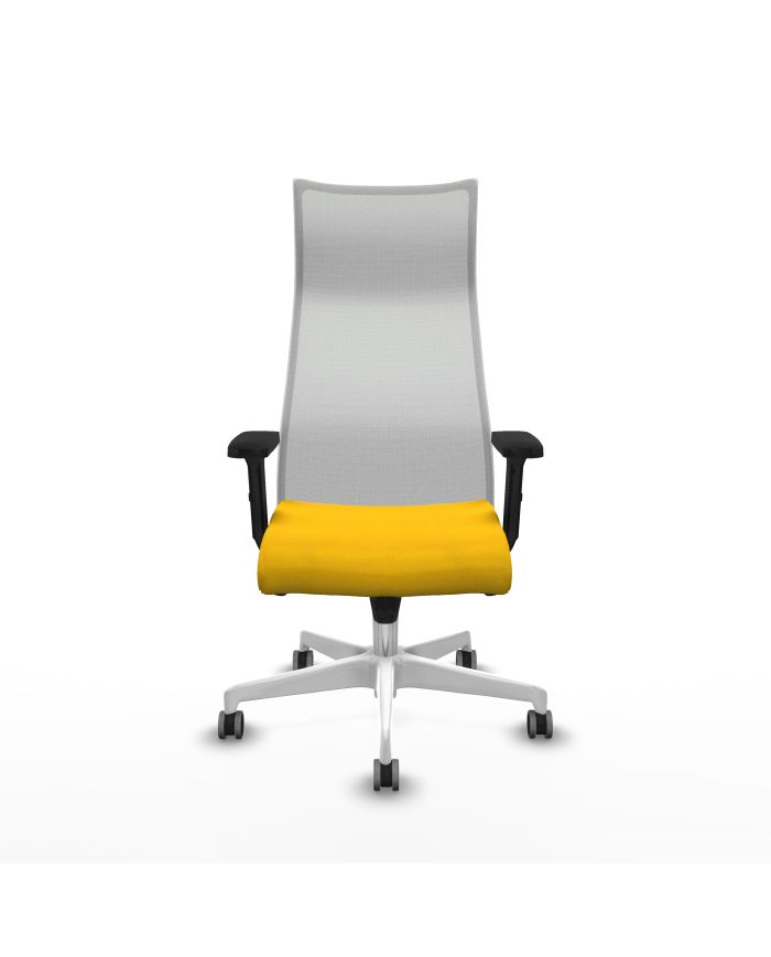 Silla Ergonómica Albacete sincro blanca bali brazos 2D base blanca