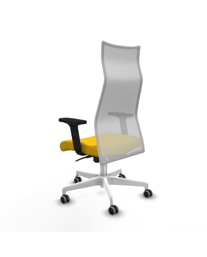 Silla Ergonómica Albacete sincro blanca bali brazos 2D base blanca