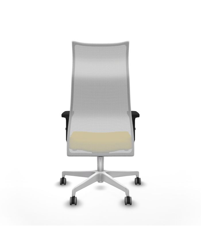 Silla Ergonómica Albacete sincro blanca bali brazos 2D base blanca