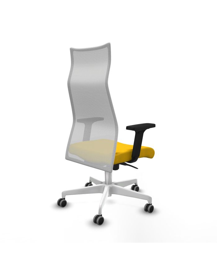Silla Ergonómica Albacete sincro blanca bali brazos 2D base blanca