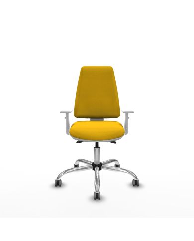 Silla Ergonómica Elche blanca asincro bali brazos blancos