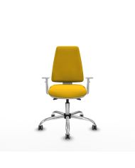 Silla Ergonómica Elche blanca asincro bali brazos blancos base cromada