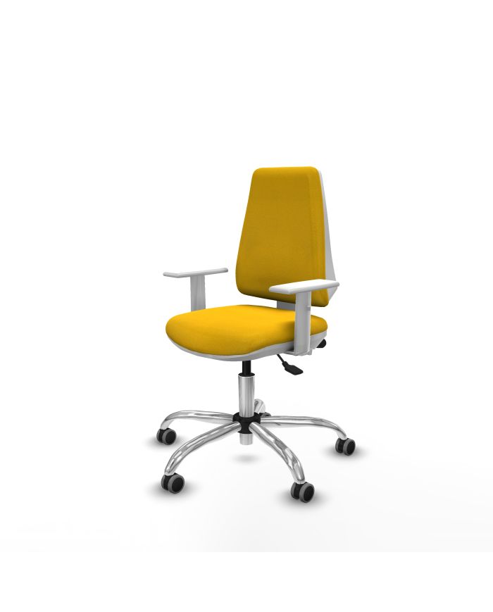 Silla Ergonómica Elche blanca asincro bali brazos blancos