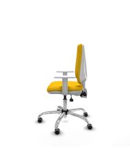 Silla Ergonómica Elche blanca asincro bali brazos blancos base cromada
