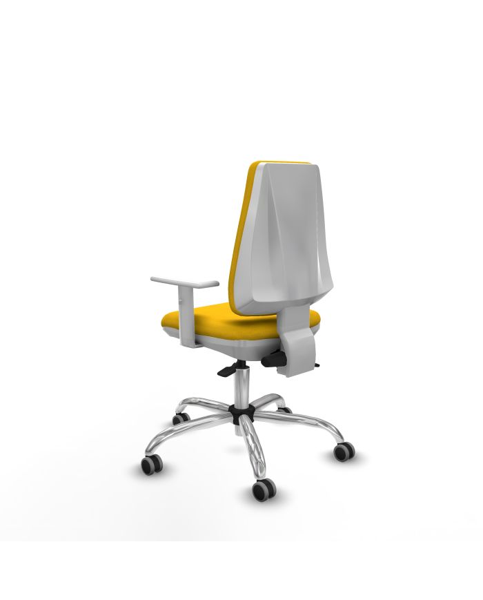 Silla Ergonómica Elche blanca asincro bali brazos blancos