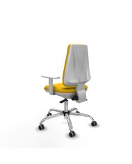 Silla Ergonómica Elche blanca asincro bali brazos blancos base cromada