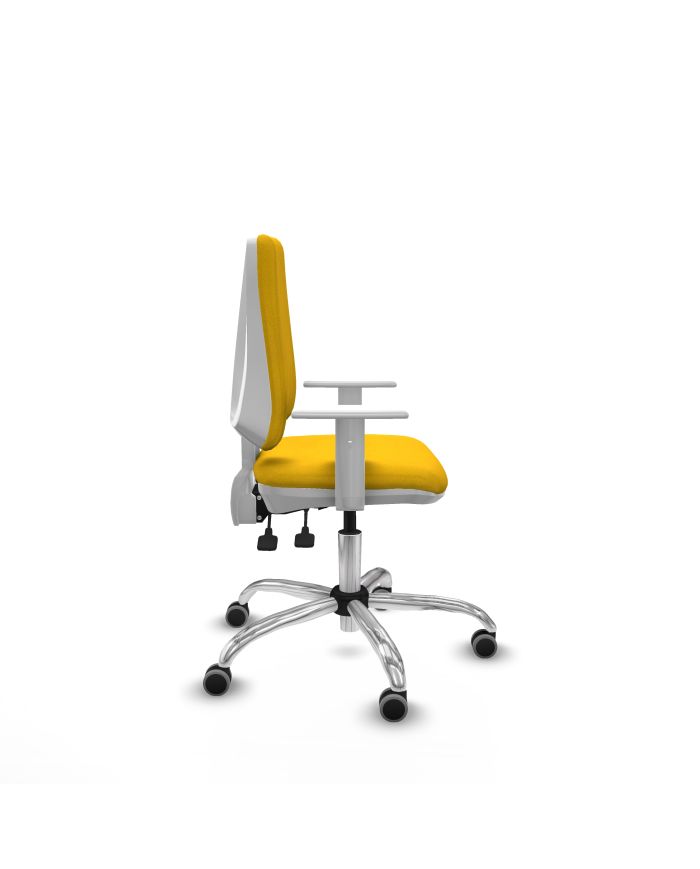 Silla Ergonómica Elche blanca asincro bali brazos blancos
