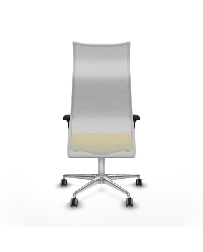 Silla Ergonómica Albacete XL sincro blanca brazos 1D base aluminio