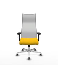Silla Ergonómica Albacete sincro blanca bali brazos 2D base aluminio