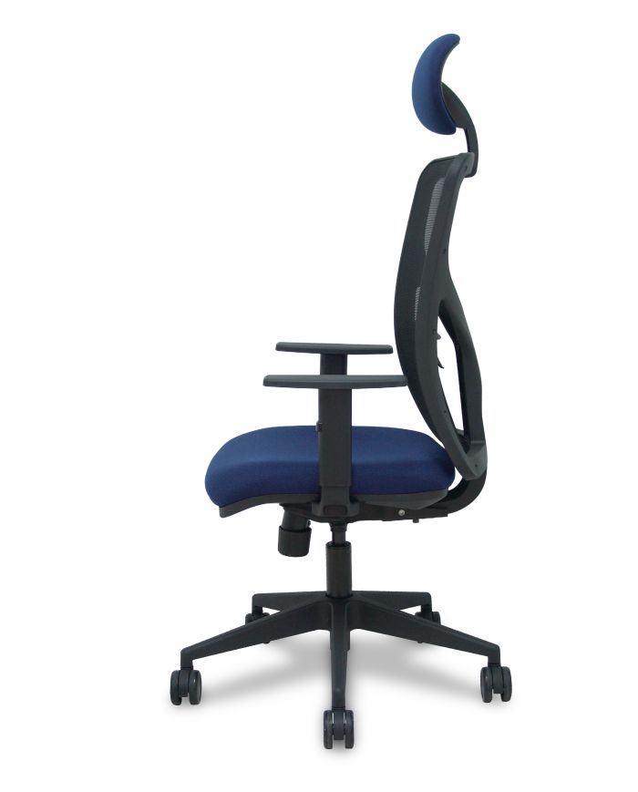 Silla Ergonómica Motilla traslack negra asiento bali brazos 1D base piramidal cabecero fijo