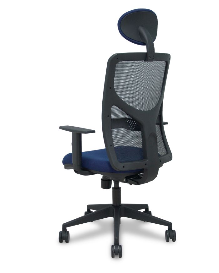 Silla Ergonómica Motilla traslack negra asiento bali brazos 1D base piramidal cabecero fijo